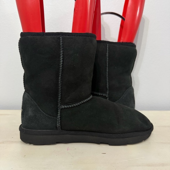 Ugg Black Suede Classic Short Boots - Picture 2 of 7